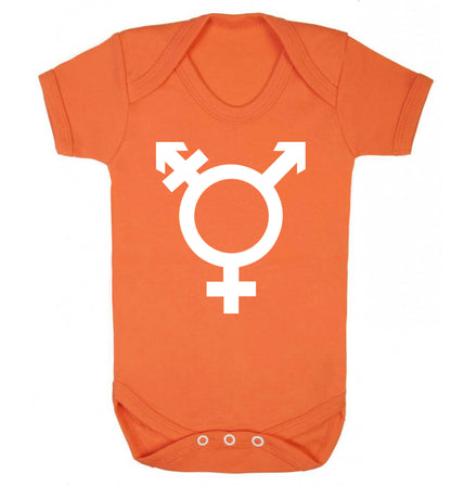 Gender neutral symbol large Baby Vest orange 18-24 months