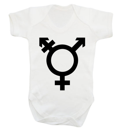 Gender neutral symbol large Baby Vest white 18-24 months