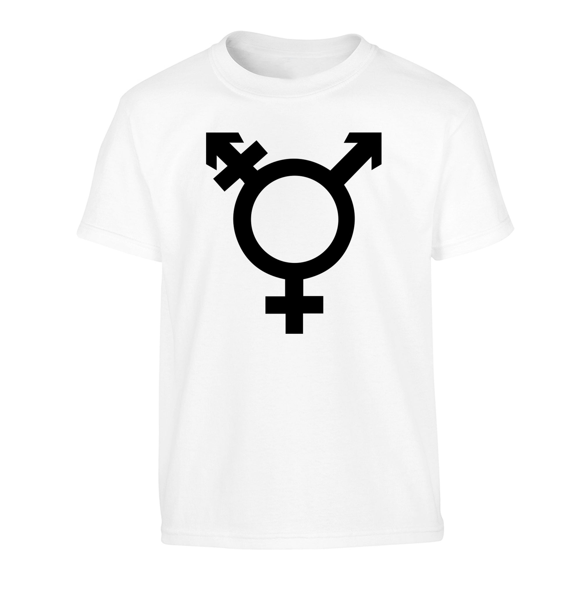 Gender neutral symbol large Children's white Tshirt 12-14 Years