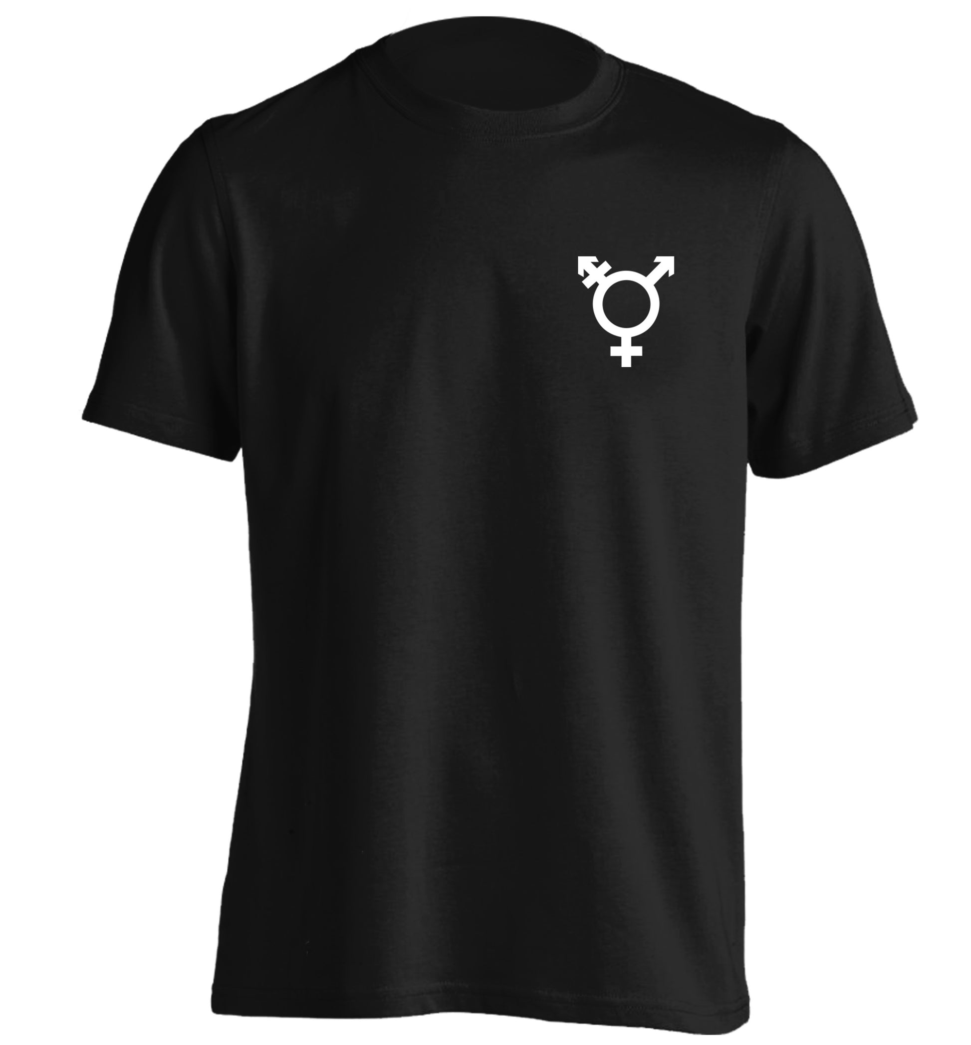 Trans gender symbol pocket adults unisex black Tshirt 2XL
