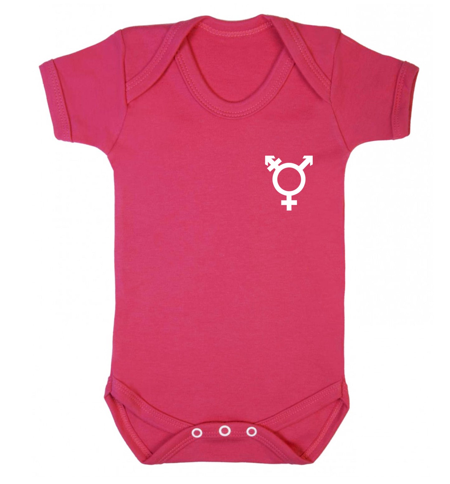 Trans gender symbol pocket Baby Vest dark pink 18-24 months