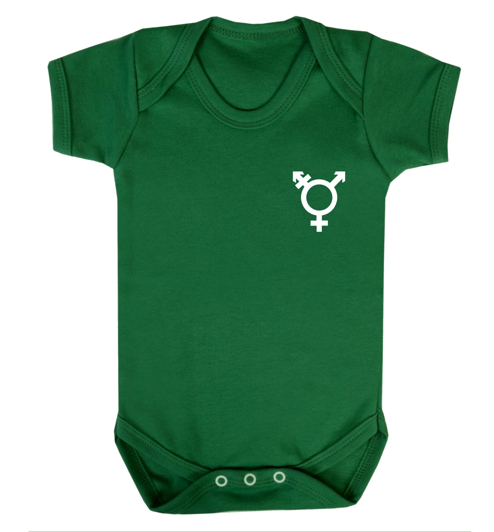 Trans gender symbol pocket Baby Vest green 18-24 months