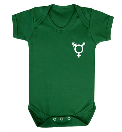 Trans gender symbol pocket Baby Vest green 18-24 months