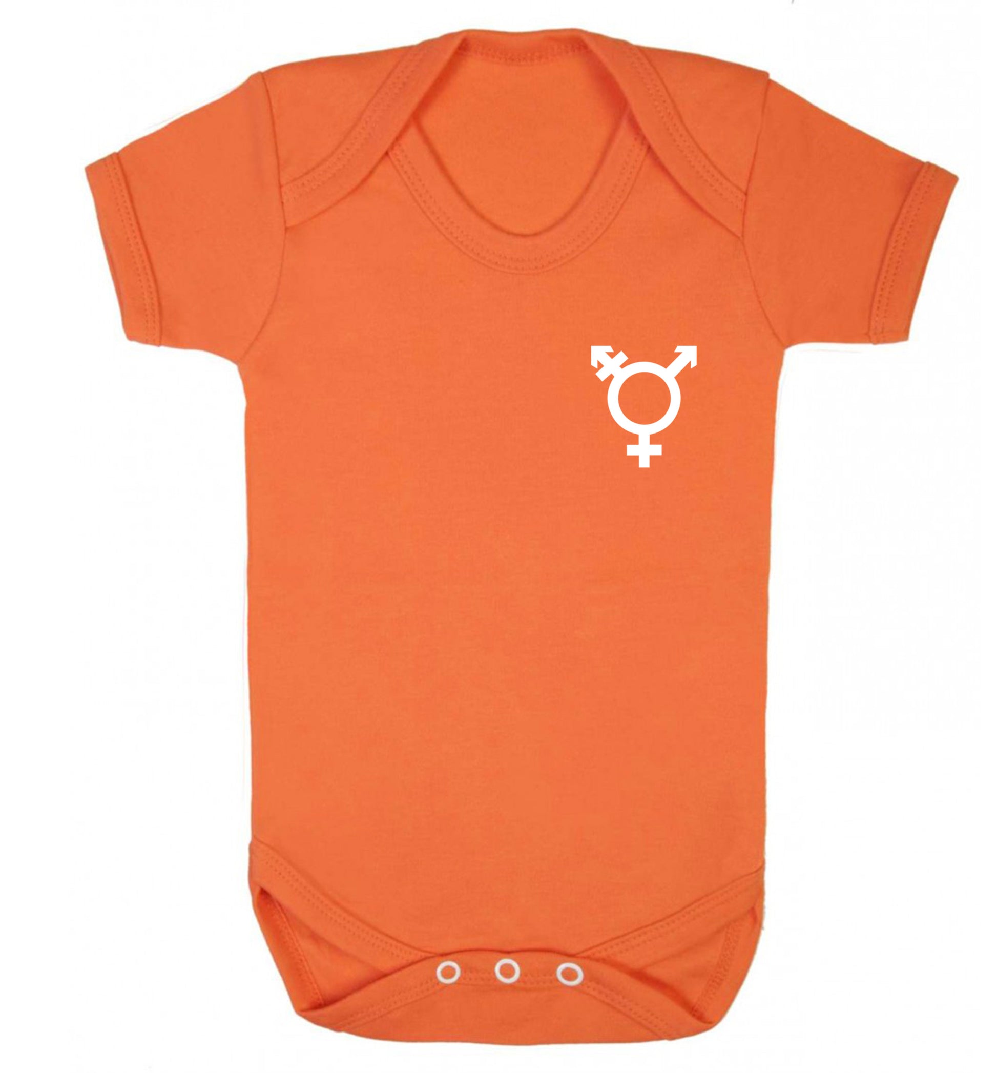 Trans gender symbol pocket Baby Vest orange 18-24 months