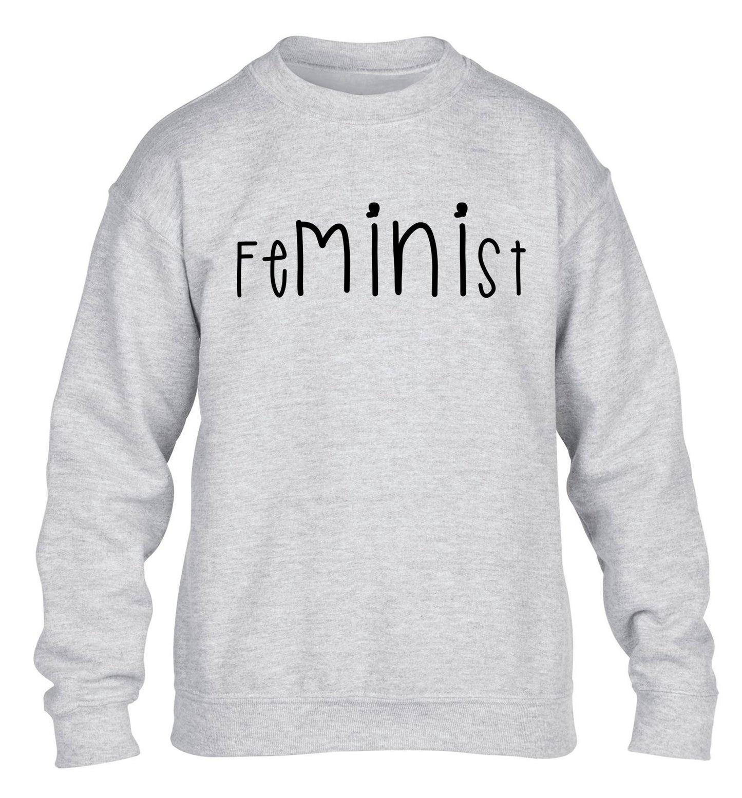 FeMINIst children's grey sweater 12-14 Years
