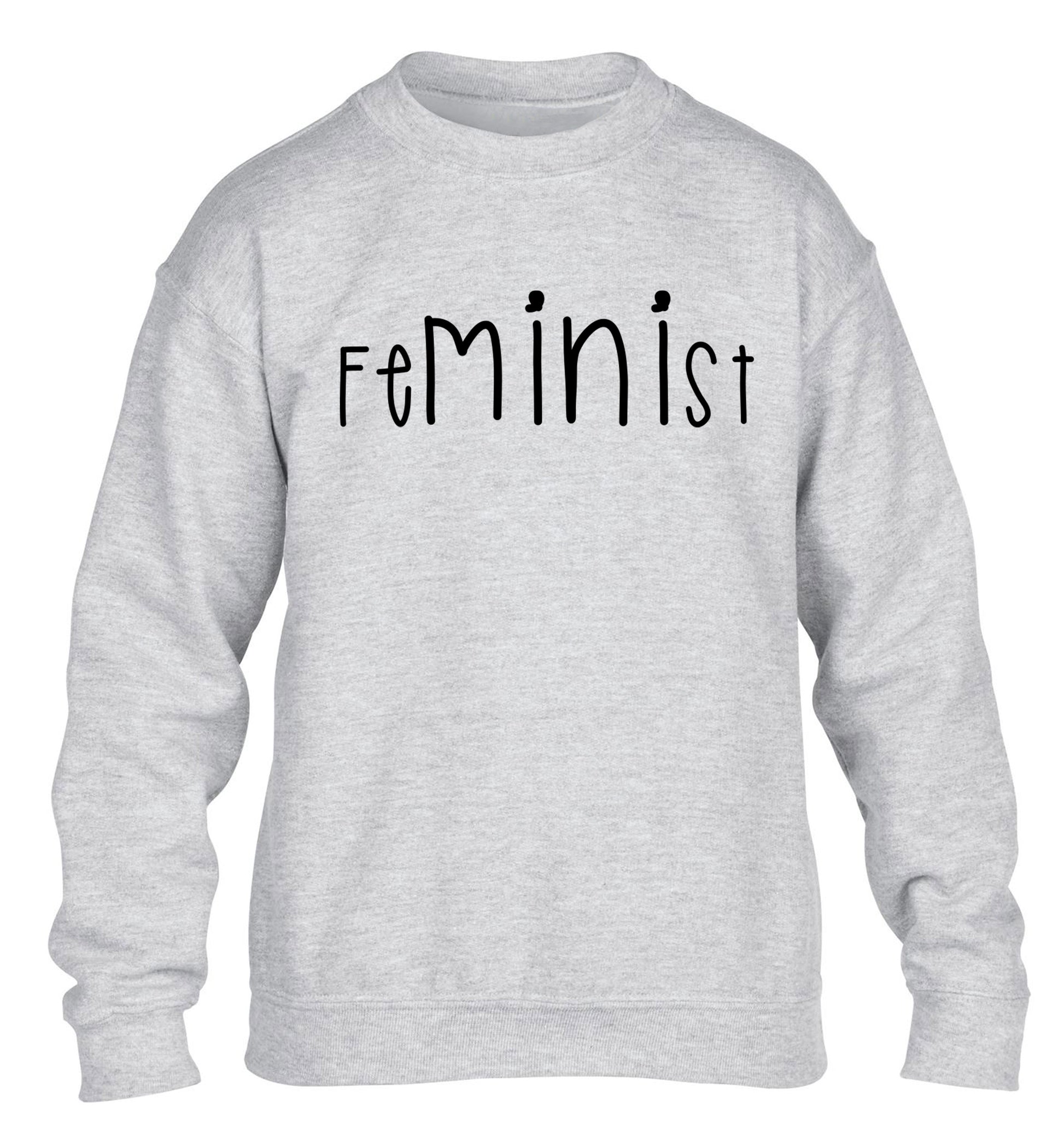 FeMINIst children's grey sweater 12-14 Years
