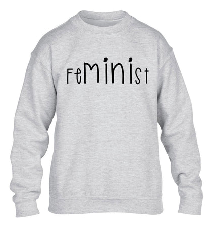 FeMINIst children's grey sweater 12-14 Years
