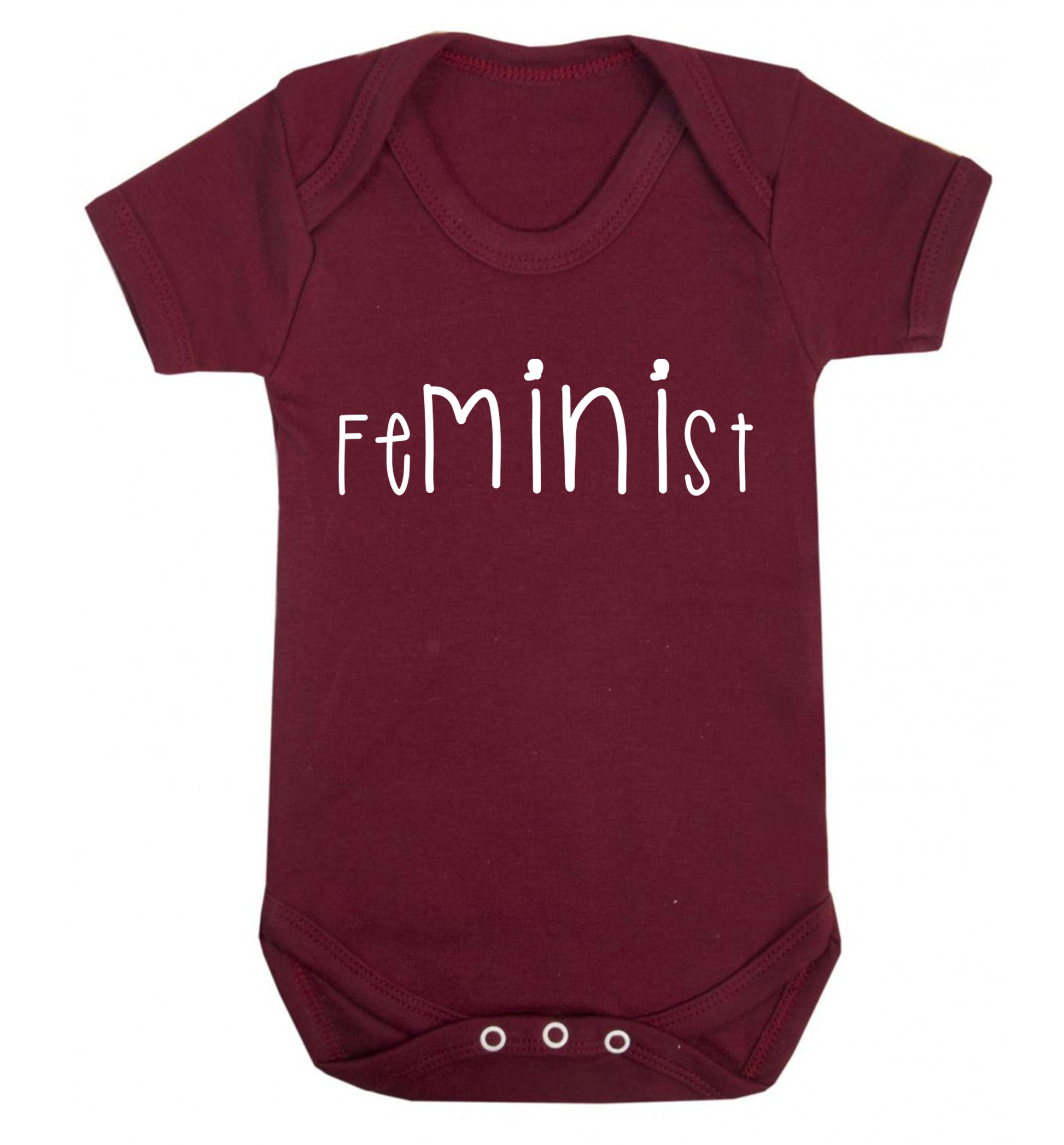 FeMINIst Baby Vest maroon 18-24 months