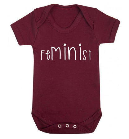 FeMINIst Baby Vest maroon 18-24 months