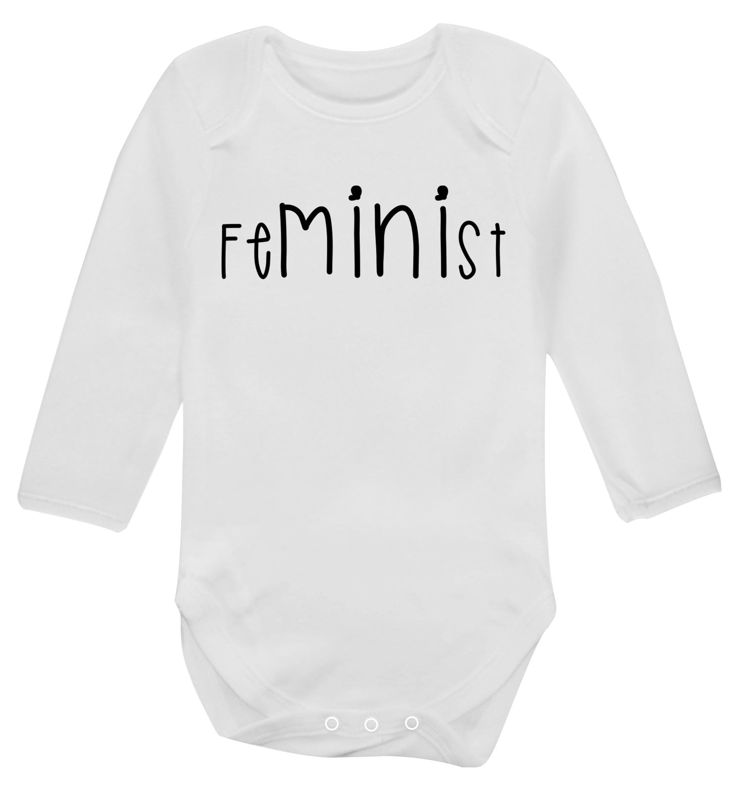 FeMINIst Baby Vest long sleeved white 6-12 months