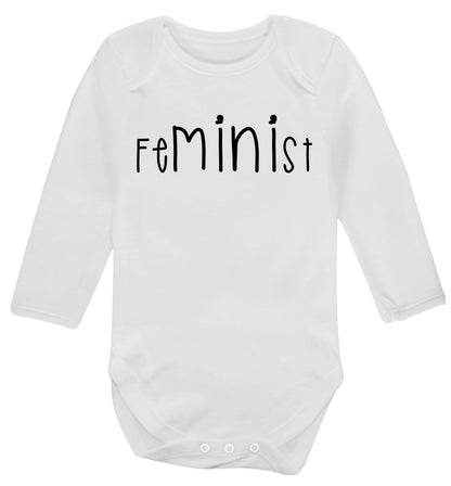 FeMINIst Baby Vest long sleeved white 6-12 months