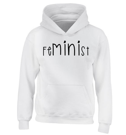 FeMINIst children's white hoodie 12-14 Years