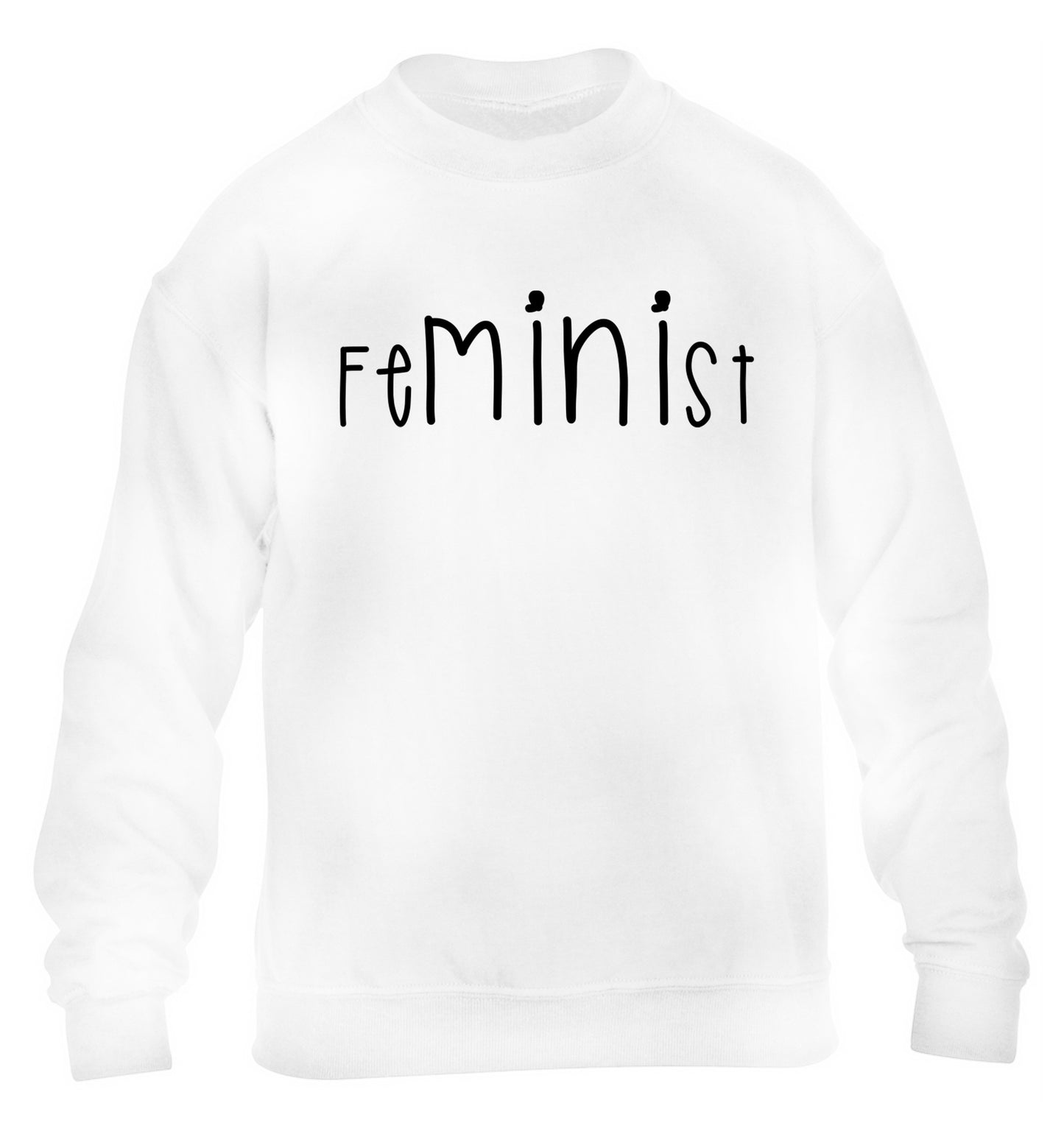 FeMINIst children's white sweater 12-14 Years
