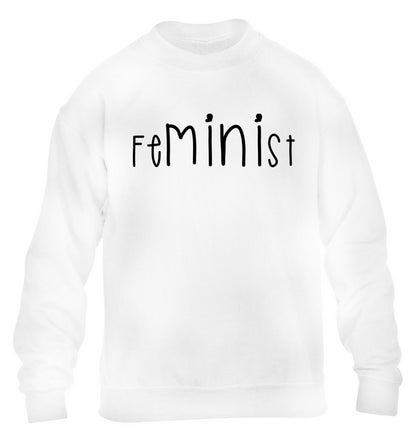 FeMINIst children's white sweater 12-14 Years