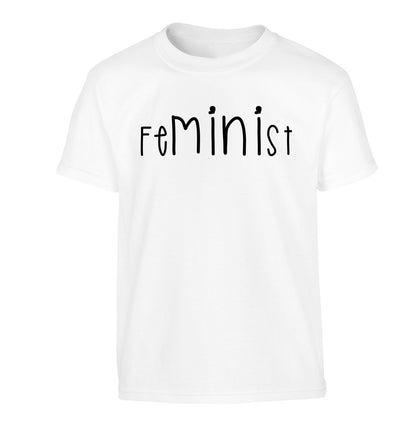 FeMINIst Children's white Tshirt 12-14 Years