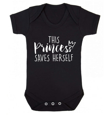 This princess saves herself Baby Vest black 18-24 months