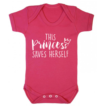 This princess saves herself Baby Vest dark pink 18-24 months