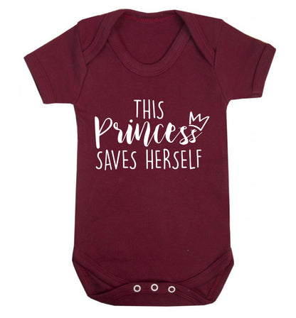 This princess saves herself Baby Vest maroon 18-24 months