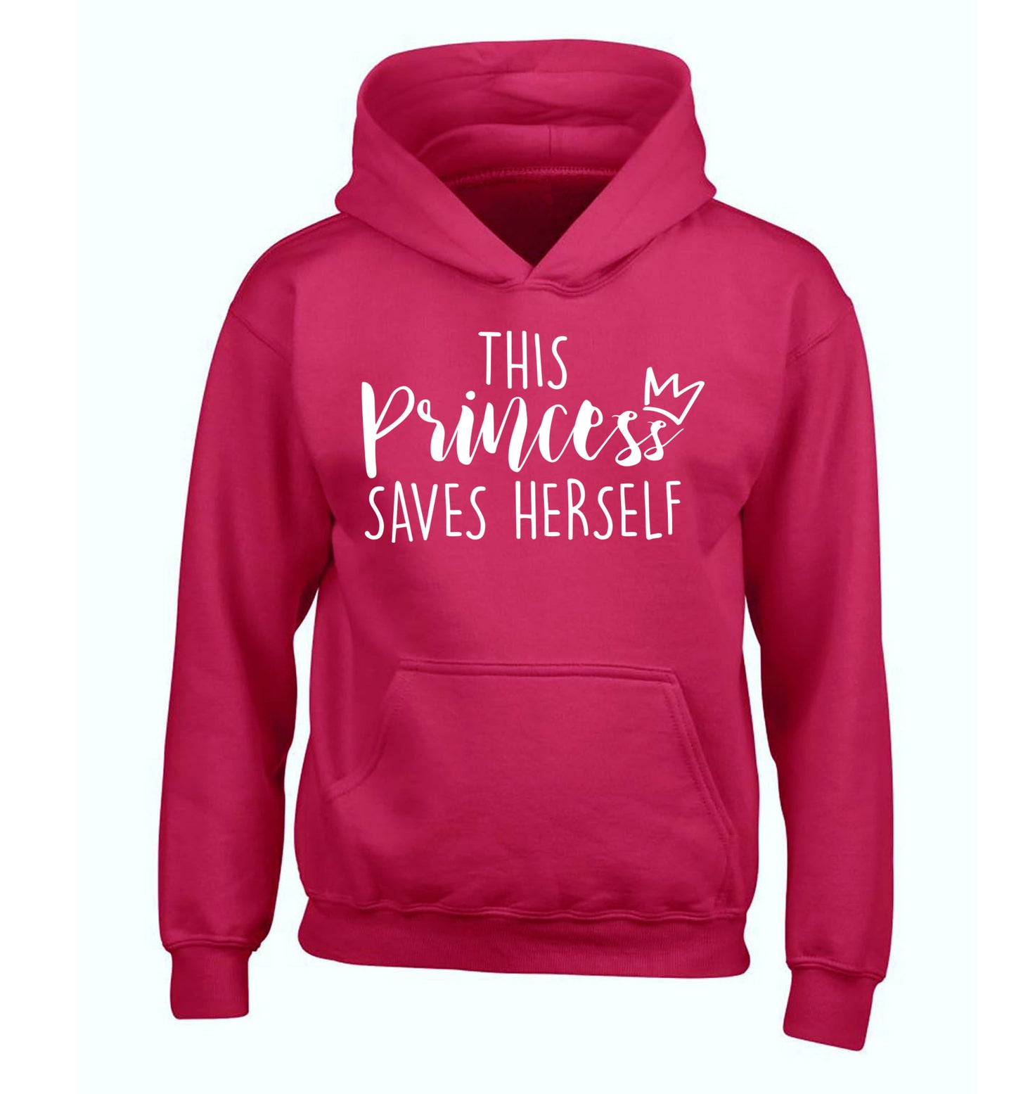 This princess saves herself children's pink hoodie 12-14 Years