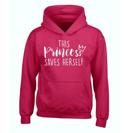 This princess saves herself children's pink hoodie 12-14 Years