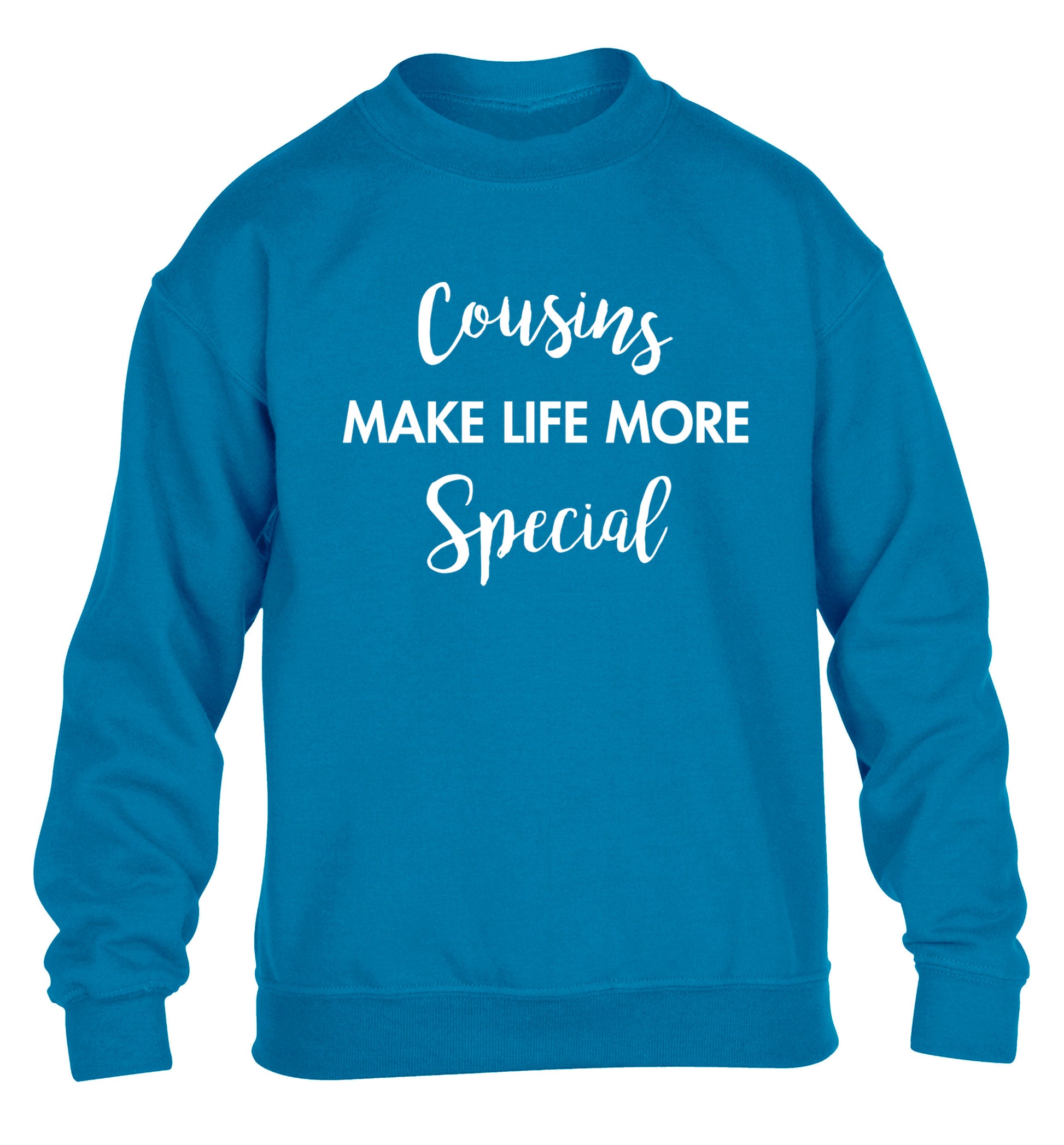 Cousins make life more special children's blue sweater 12-14 Years