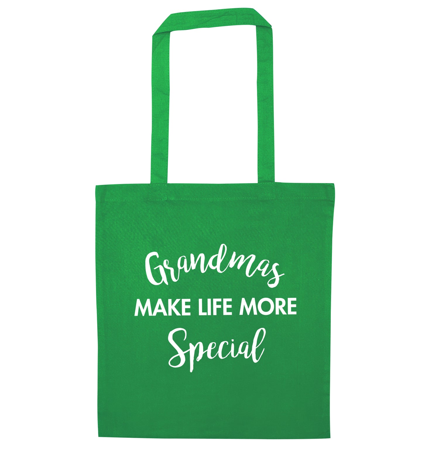 Grandmas make life more special green tote bag