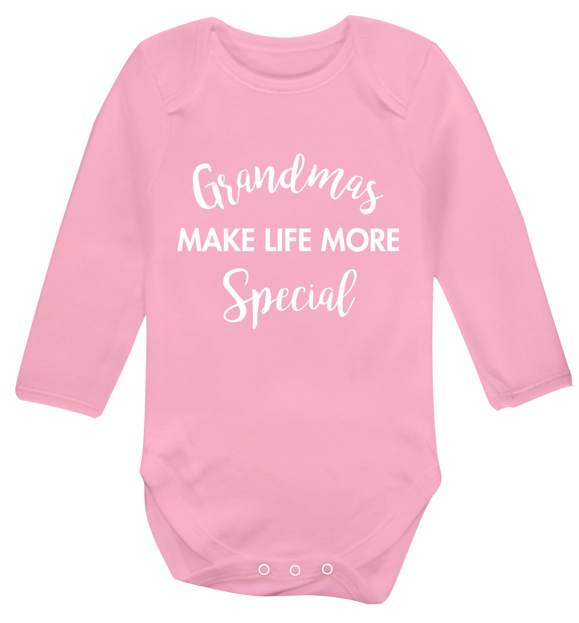 Grandmas make life more special Baby Vest long sleeved pale pink 6-12 months