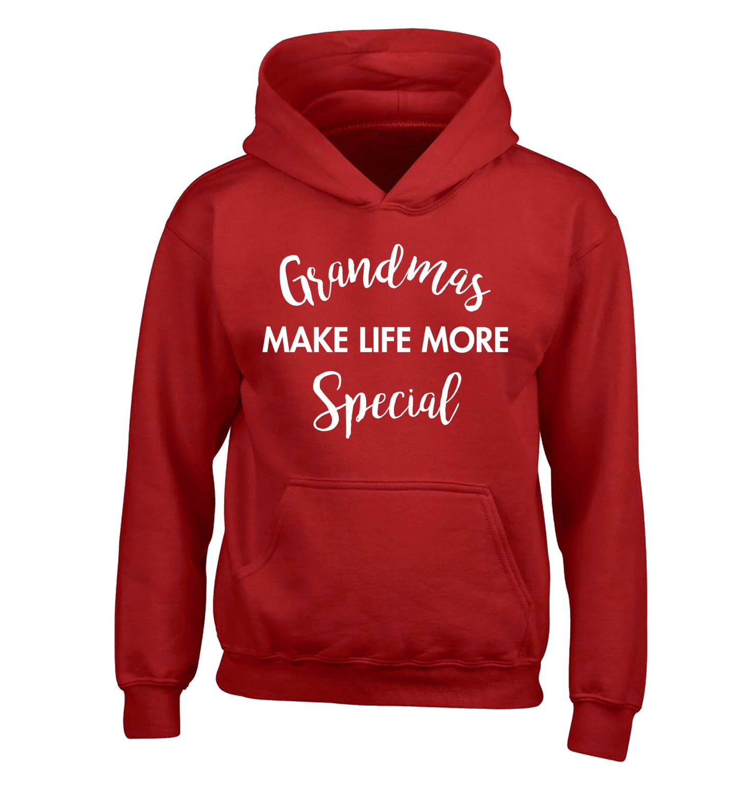 Grandmas make life more special children's red hoodie 12-14 Years