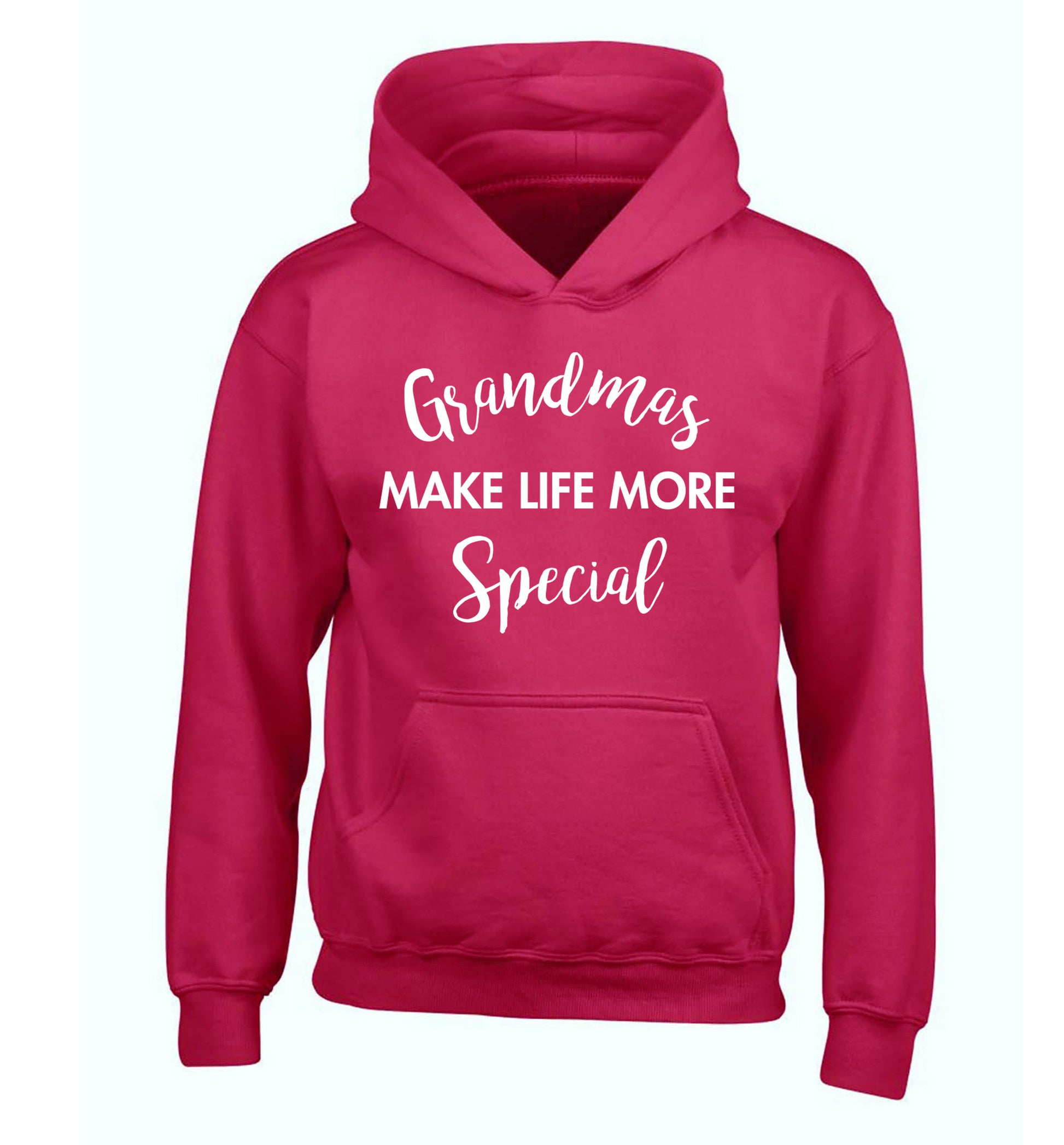 Grandmas make life more special children's pink hoodie 12-14 Years