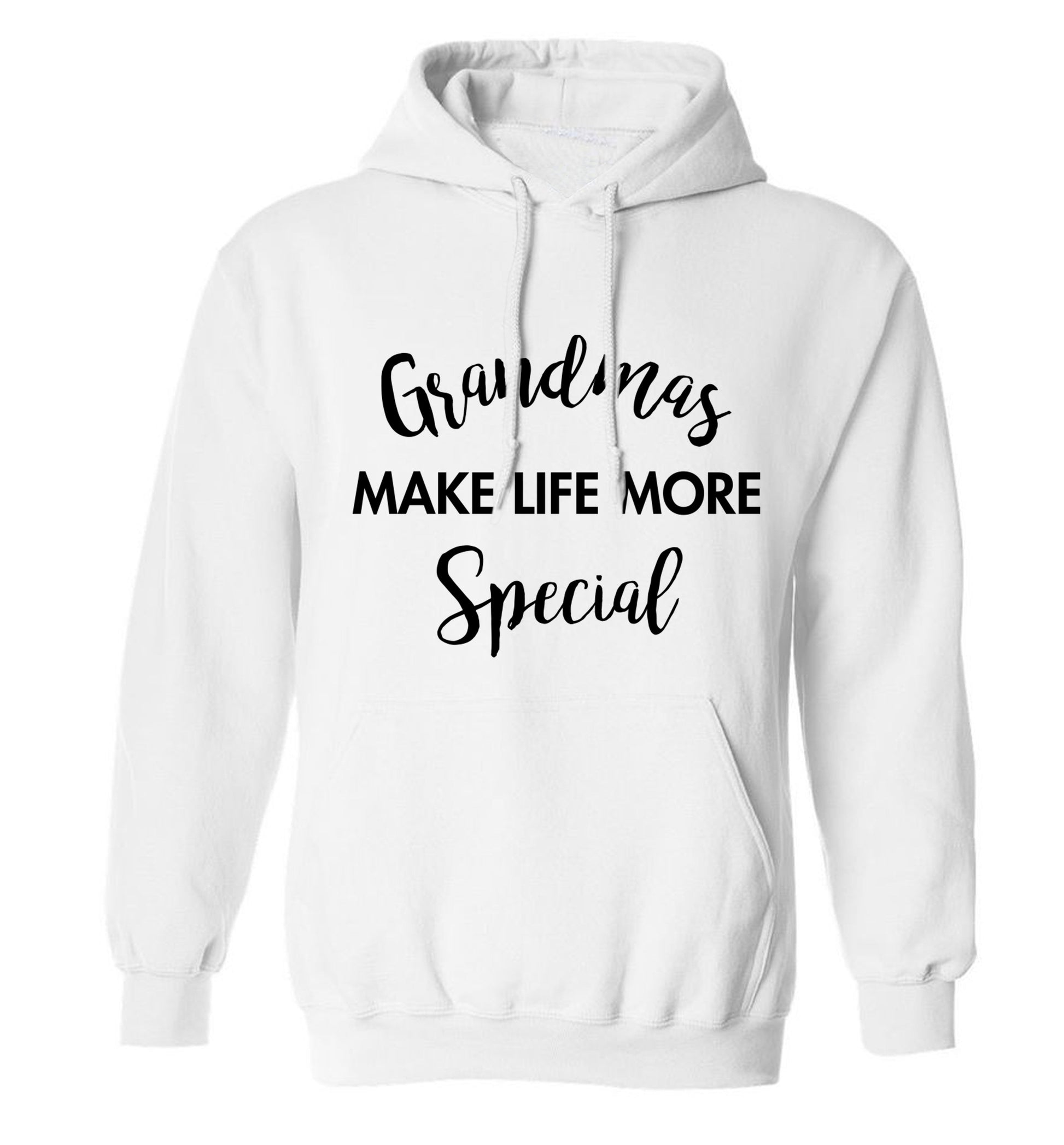 Grandmas make life more special adults unisex white hoodie 2XL