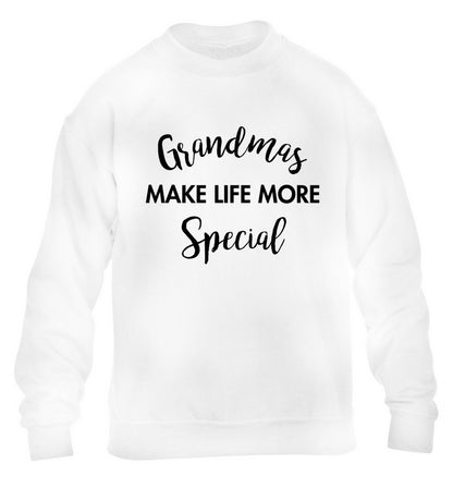 Grandmas make life more special children's white sweater 12-14 Years