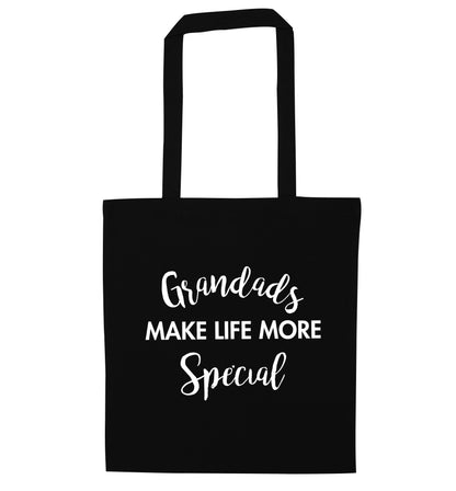 Grandads make life more special black tote bag