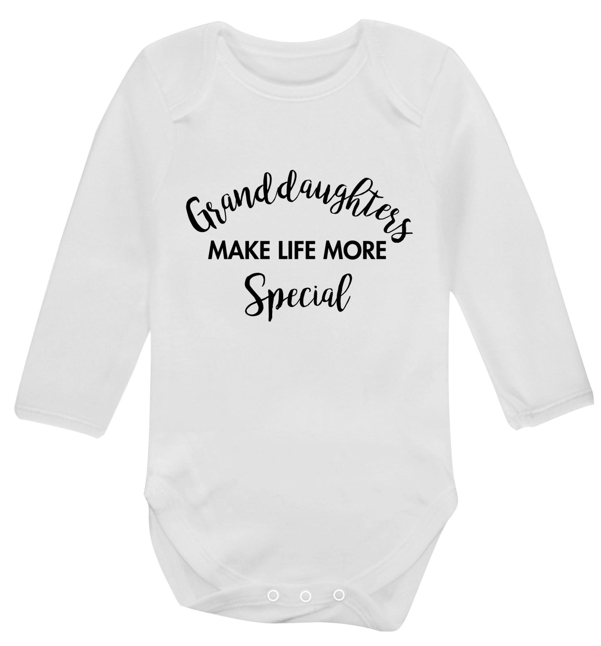 Granddaughters make life more special Baby Vest long sleeved white 6-12 months