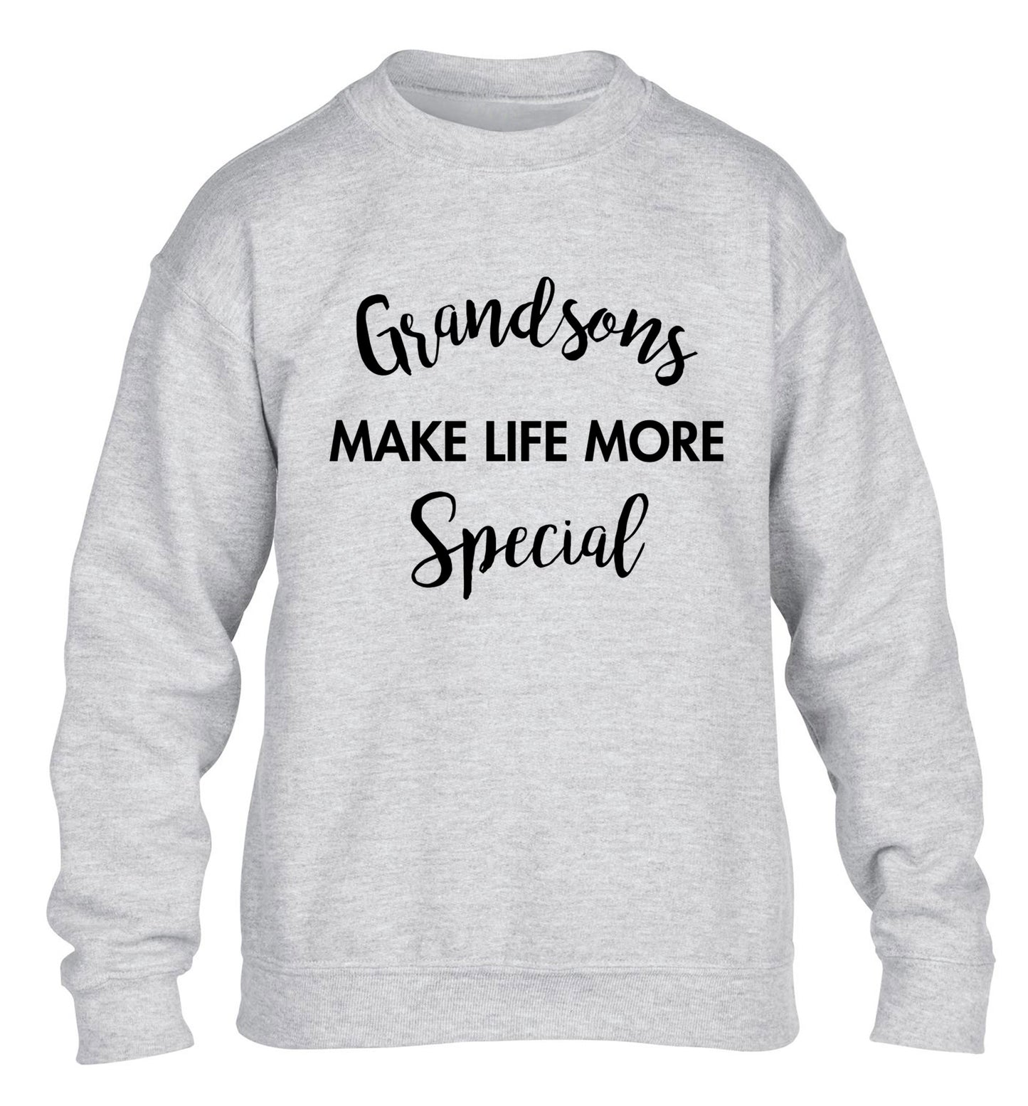 Grandsons make life more special children's grey sweater 12-14 Years