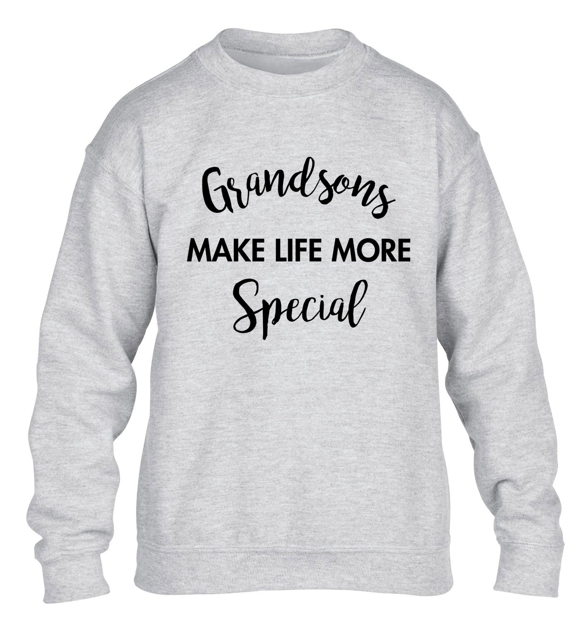 Grandsons make life more special children's grey sweater 12-14 Years