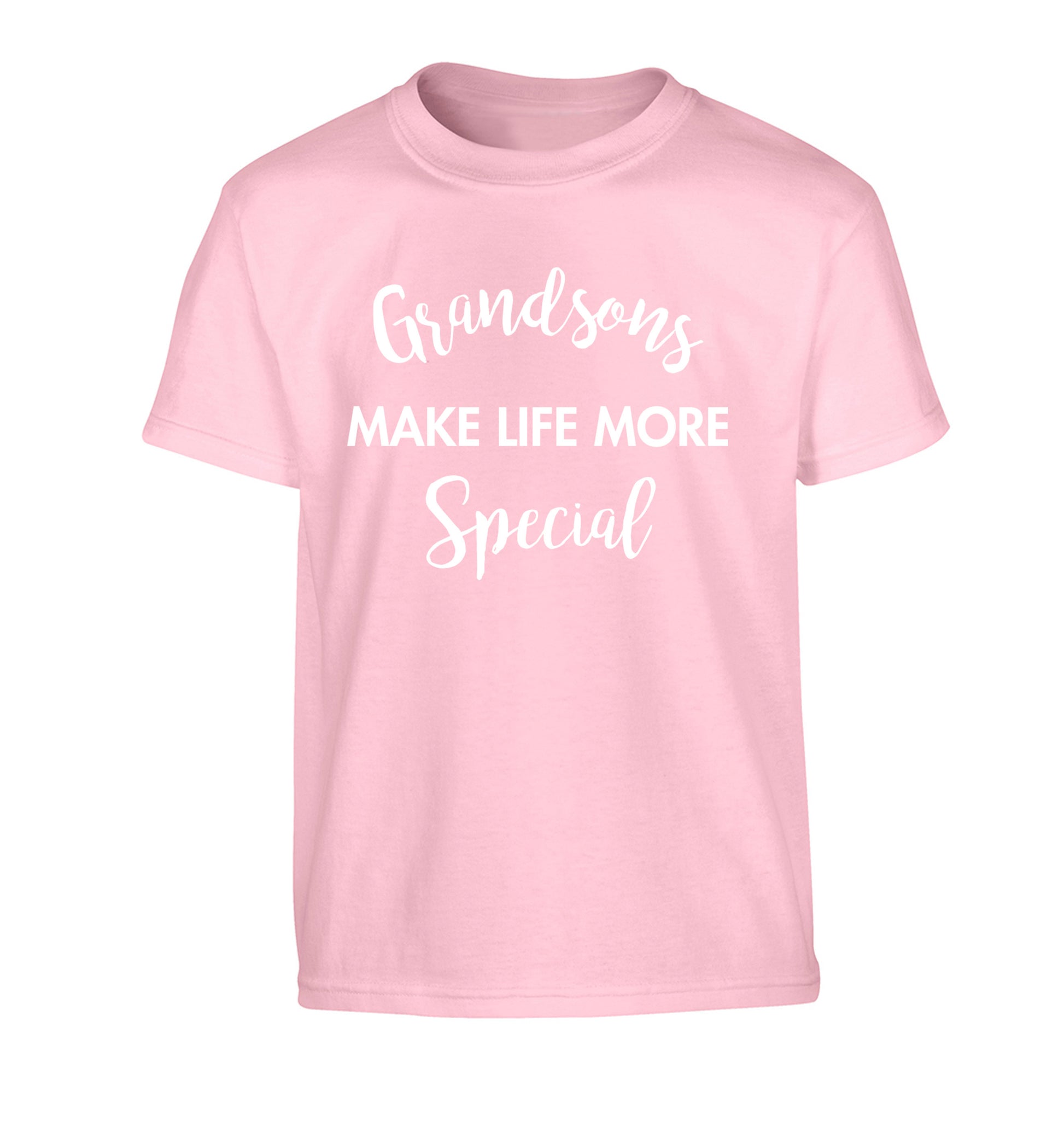 Grandsons make life more special Children's light pink Tshirt 12-14 Years