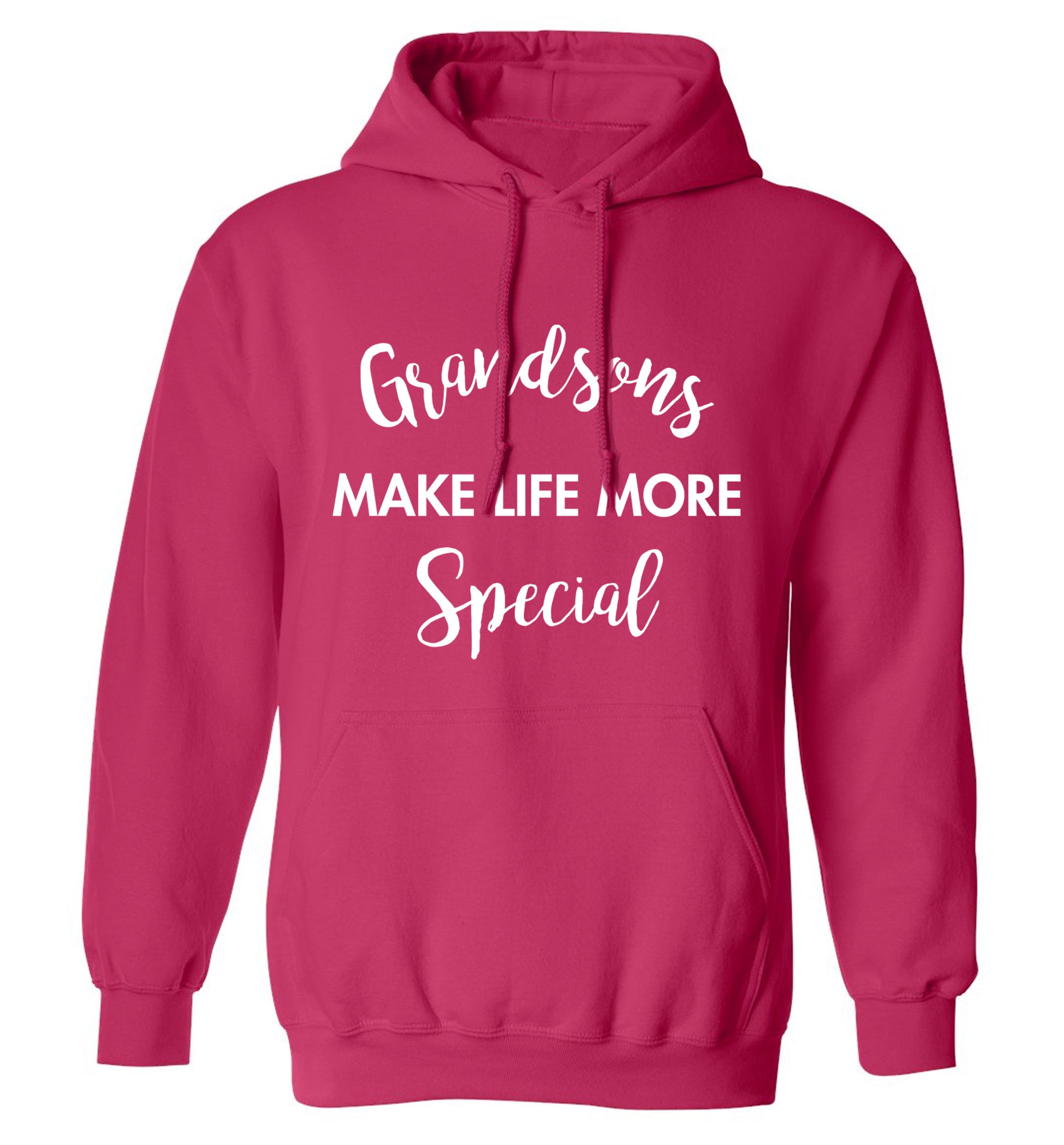 Grandsons make life more special adults unisex pink hoodie 2XL