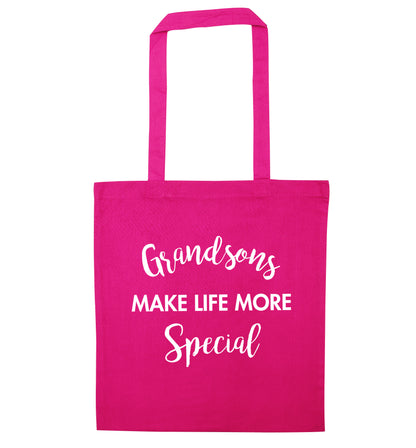 Grandsons make life more special pink tote bag