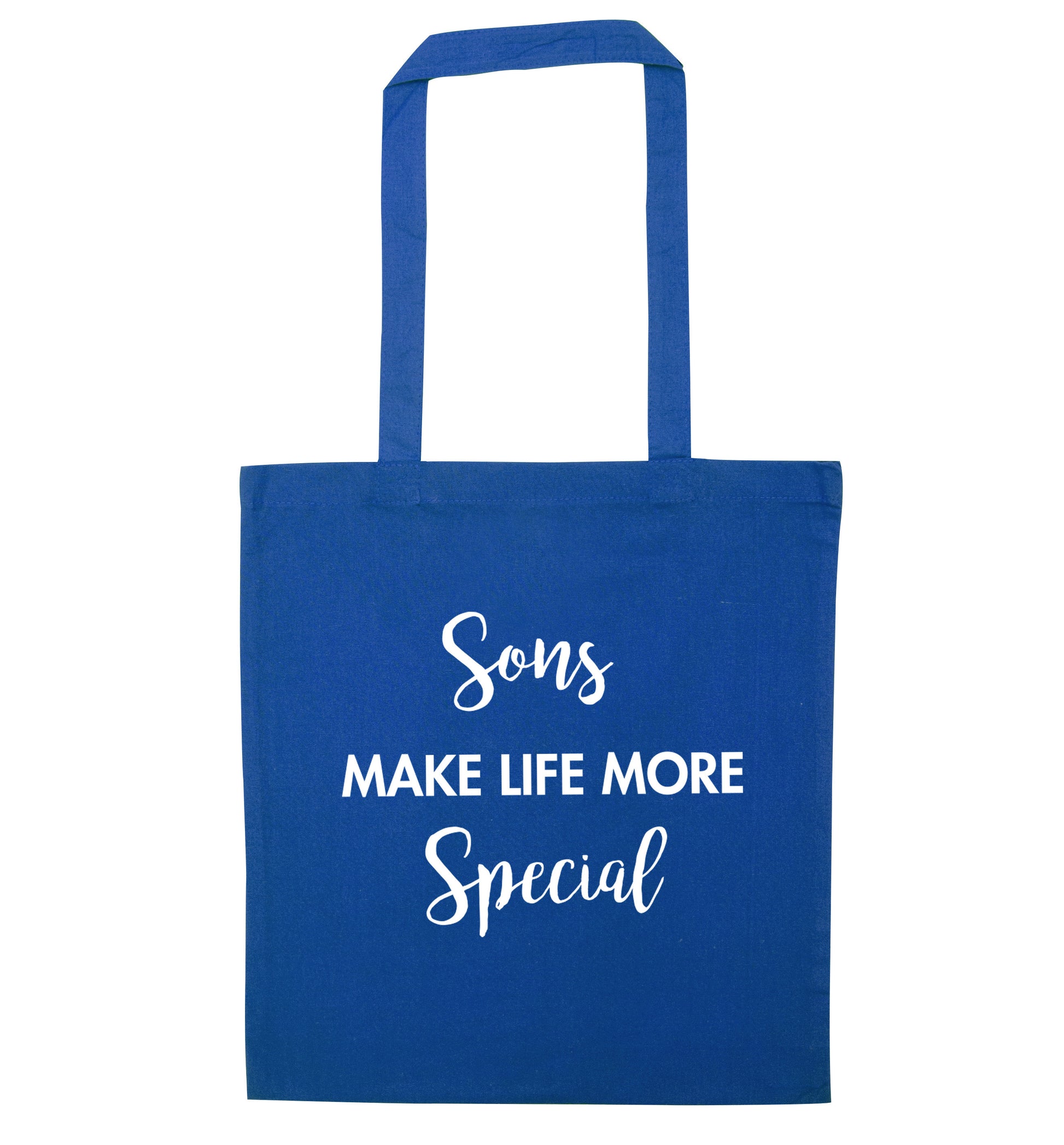 Sons make life more special blue tote bag