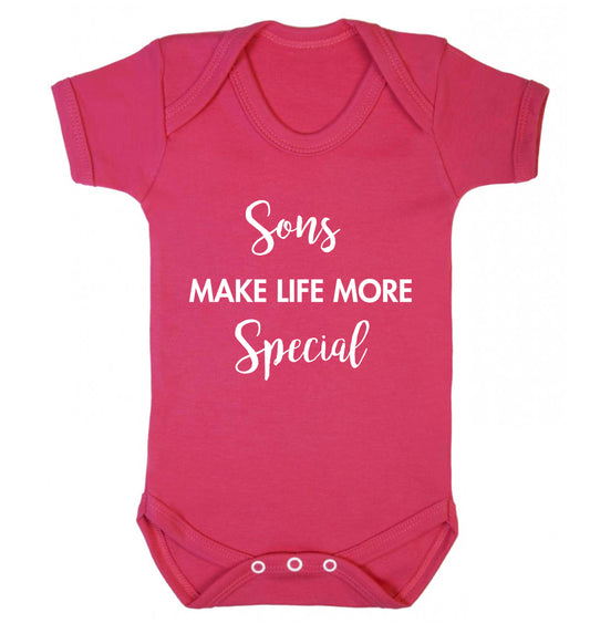 Daughters make life more special Baby Vest dark pink 18-24 months
