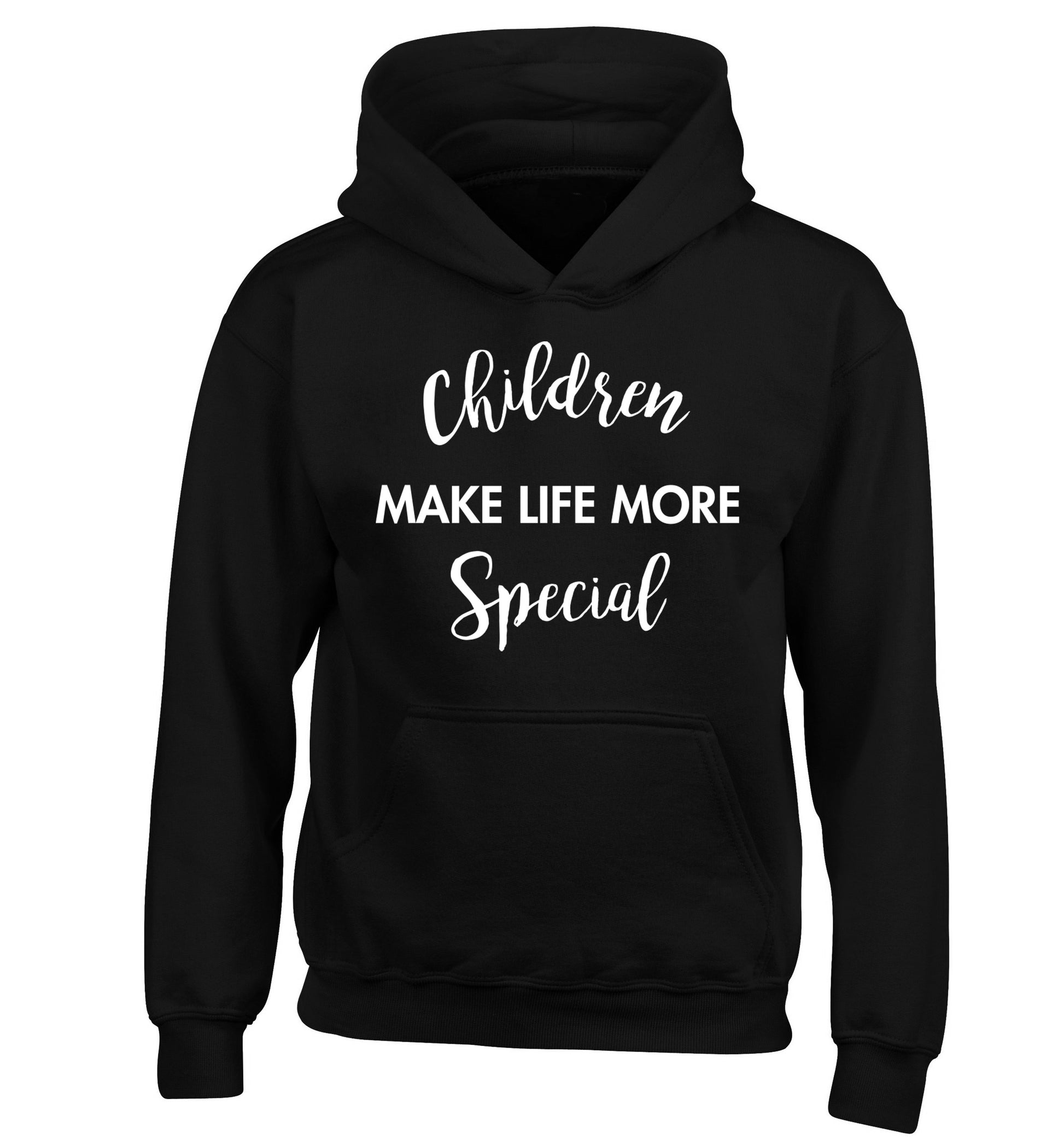 Children make life more special children's black hoodie 12-14 Years