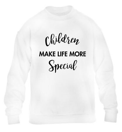 Children make life more special children's white sweater 12-14 Years