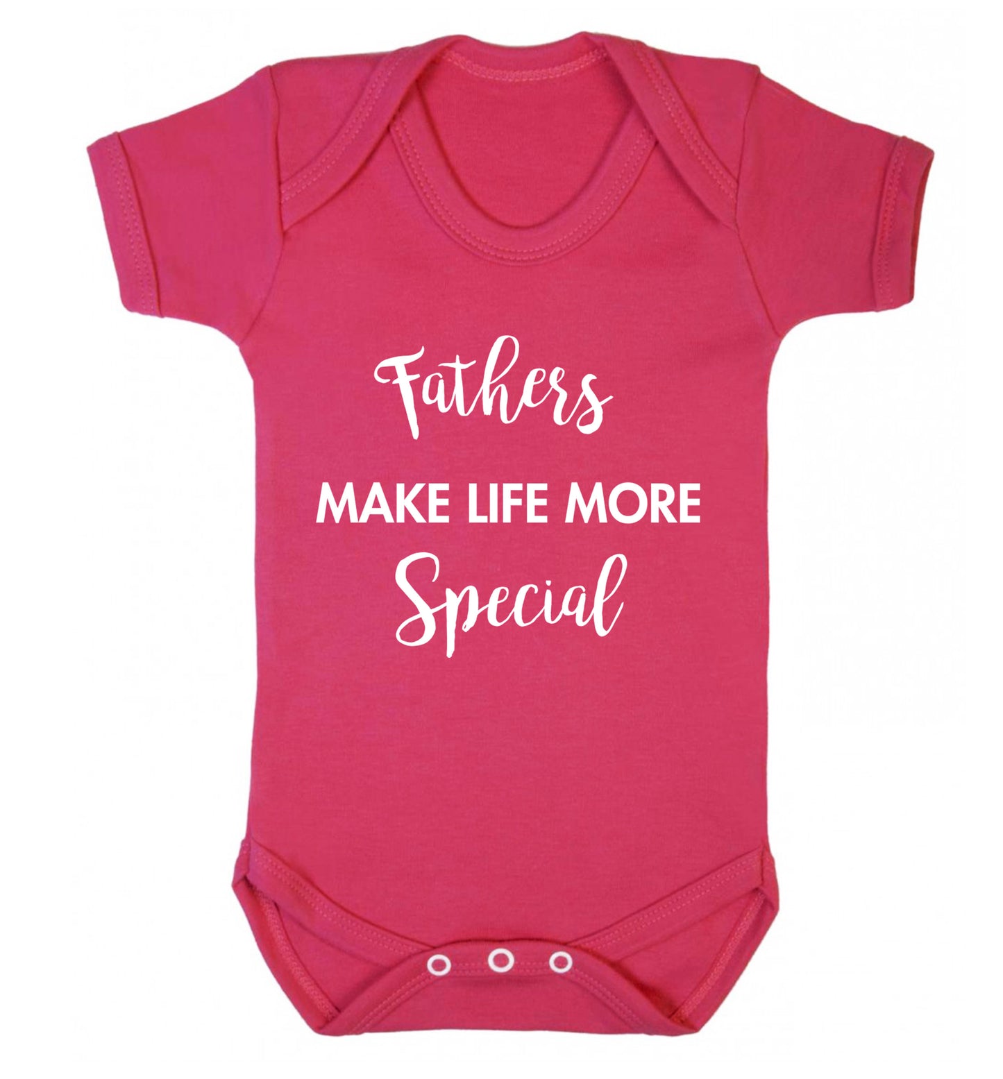 Fathers make life more special Baby Vest dark pink 18-24 months