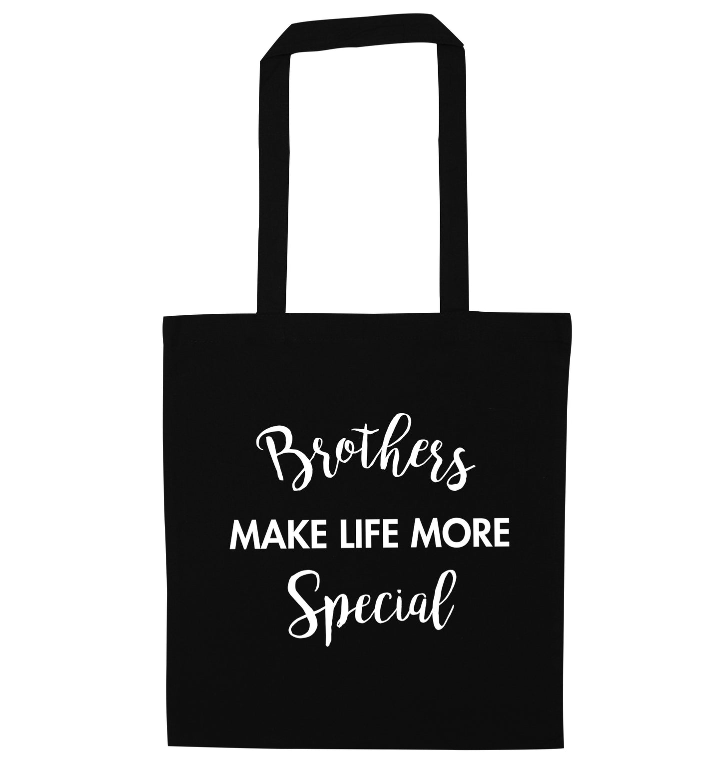 Brothers make life more special black tote bag