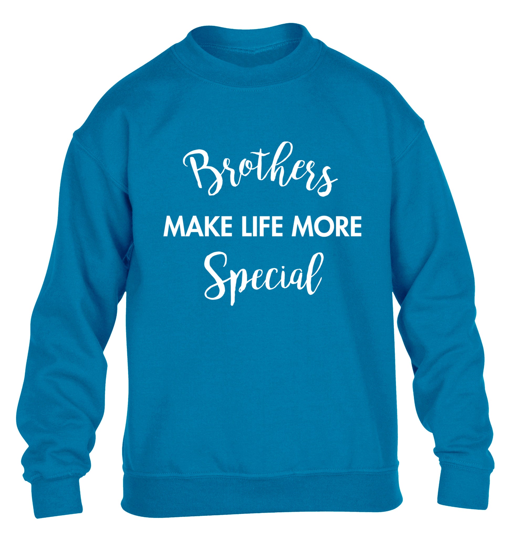 Brothers make life more special children's blue sweater 12-14 Years