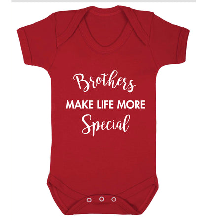 Brothers make life more special Baby Vest red 18-24 months