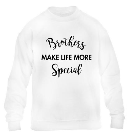 Brothers make life more special children's white sweater 12-14 Years
