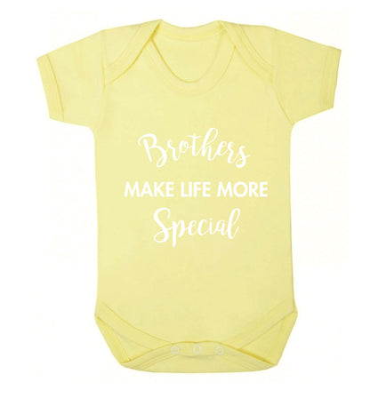 Brothers make life more special Baby Vest pale yellow 18-24 months