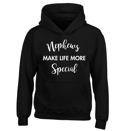 Nephews make life more special children's black hoodie 12-14 Years