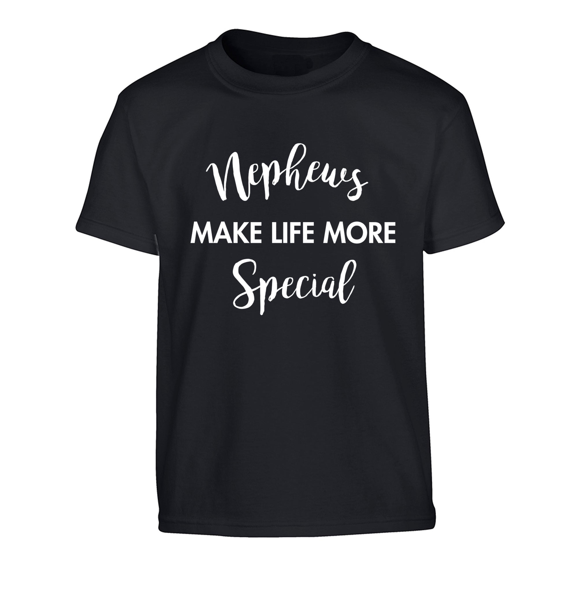 Nephews make life more special Children's black Tshirt 12-14 Years